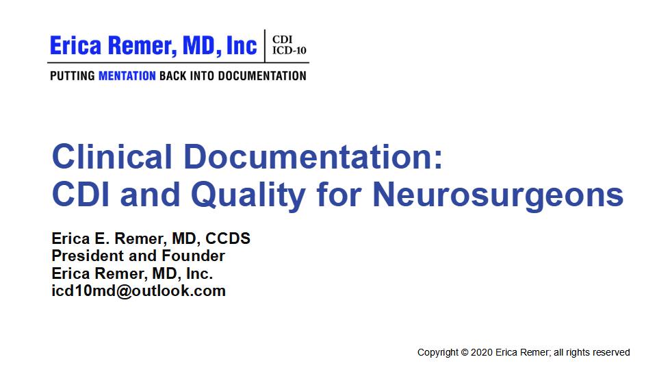 Module Title Slide CDI for Neurosurgeons
