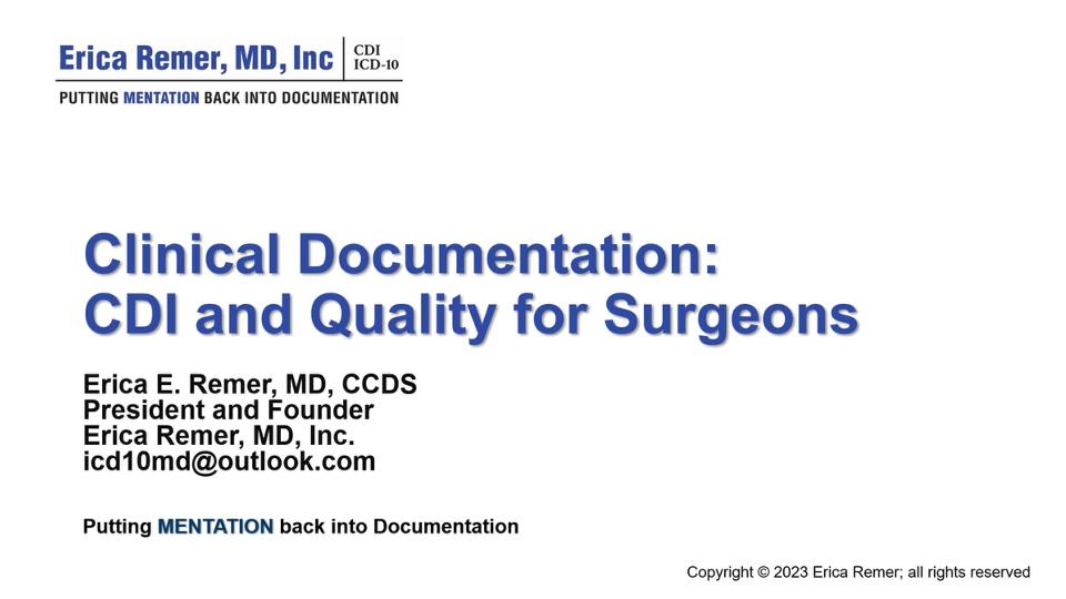 Module Title Slide CDI for Surgeons