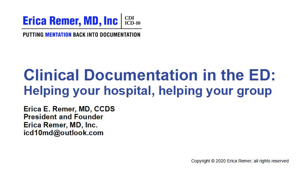 Module Title Slide Clinical Documentation in the ED