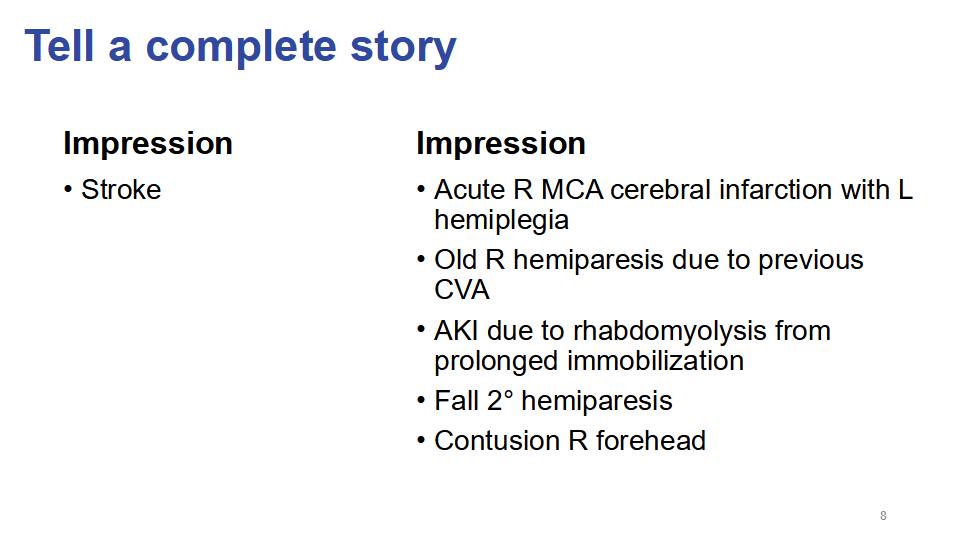Module Sample Slide for CDI in the ED - tell a complete story