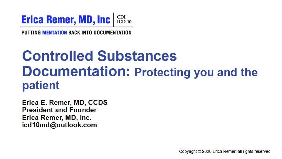 Module Title Slide for Controlled Substances Documentation: Protecting you and the patient