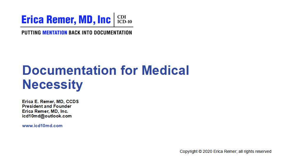 Module Title Slide Documentation for Medical Necessity