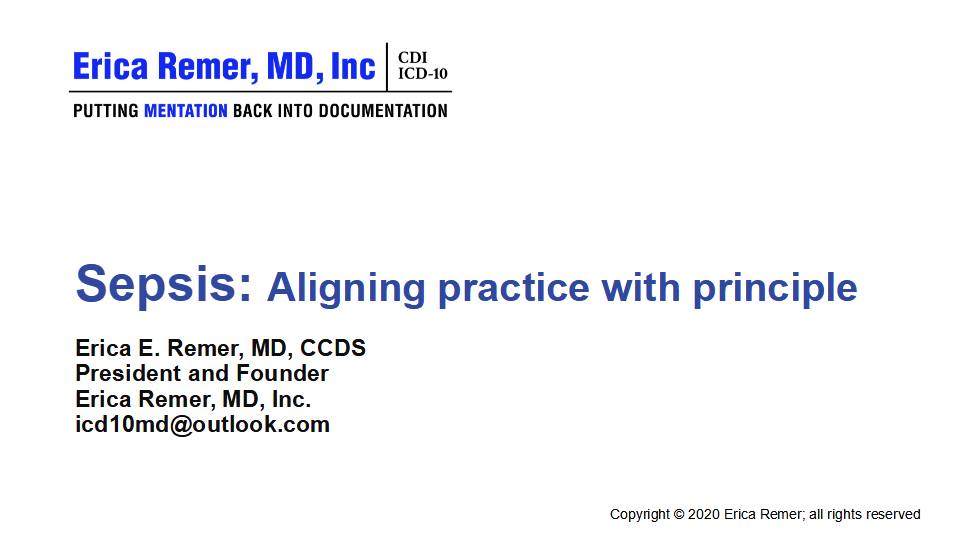 Module Title Slide Sepsis: Aligning practice with principle